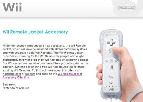 Nintendo Gives Out Free Wii Controller Jackets